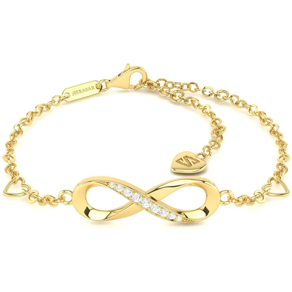 Bracciale in Argento Sterling, ""Infinity"", Oro - Foto 1