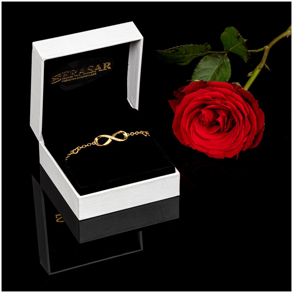 Bracciale in Argento Sterling, ""Infinity"", Oro - Foto 2
