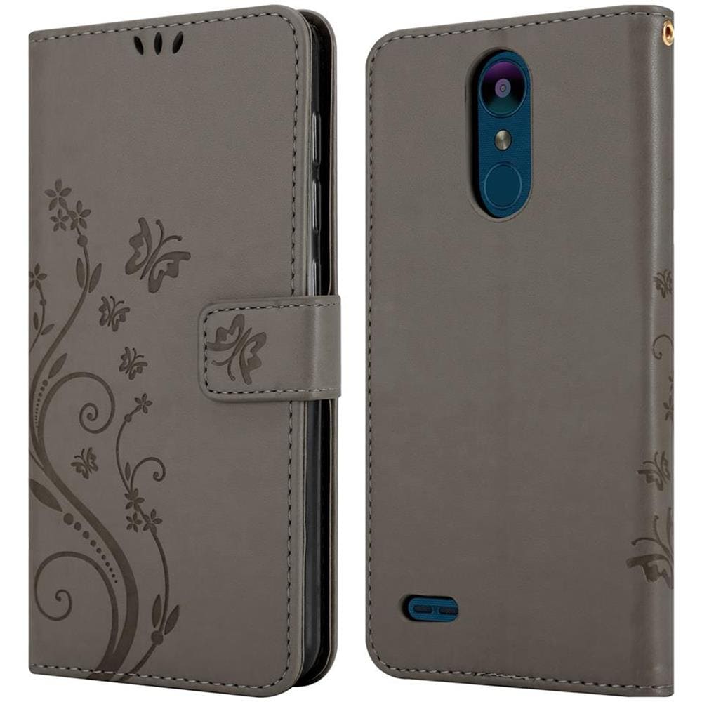 Cadorabo Custodia Compatibile Con Lg K8 2018 In Grigio Fiore - Coperchio Protettivo In Design Floreale Con Chiusura Magnetica, Funzione Stand E Slot Per Carte - Foto 8