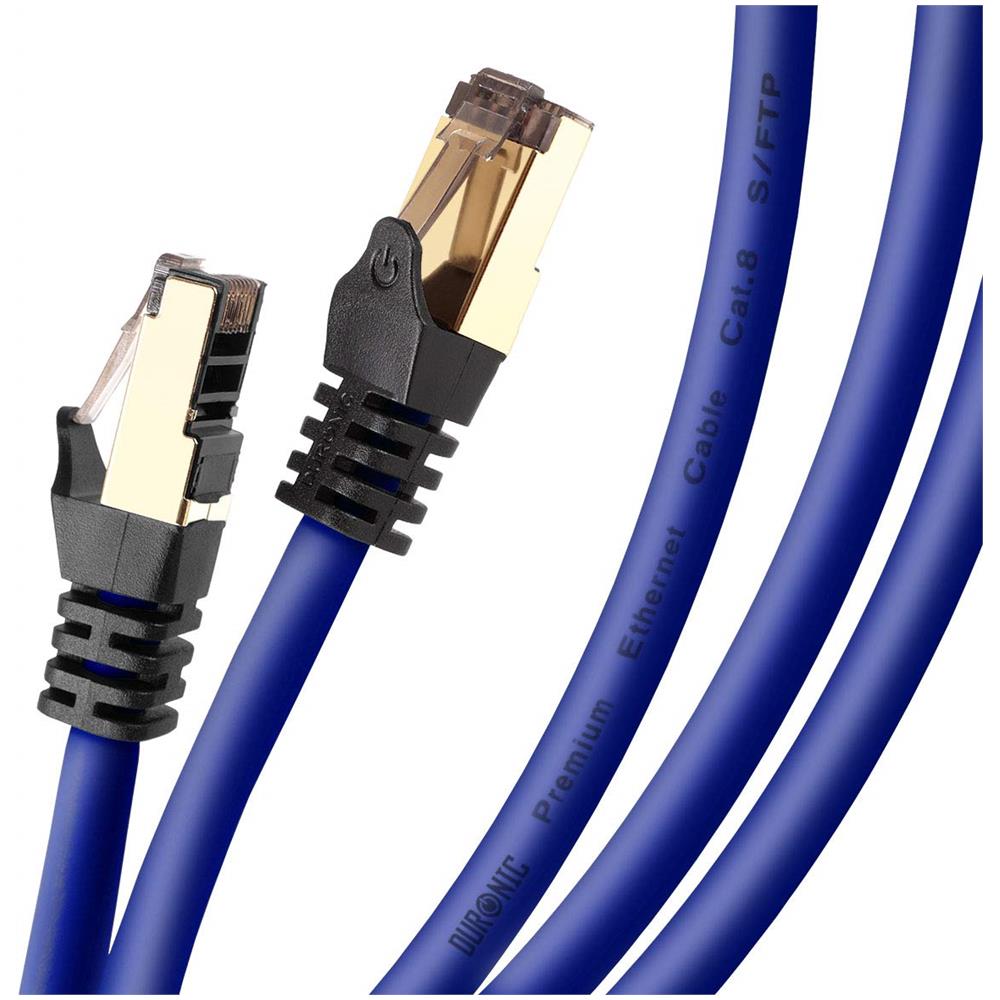 Cavo di Rete Ethernet CAT8 / BE con Velocità Fino a 2GHz Trassmisione Dati 40 Gigabit Lunghezza 3 Metri Colore Blu - Foto 1