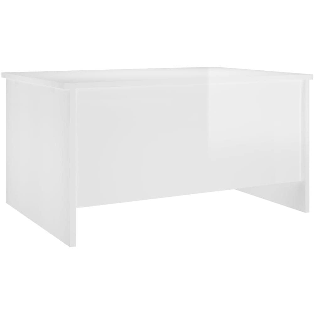Tavolino Salotto Bianco Lucido 80x55,5x41,5cm Legno Multistrato - Foto 2