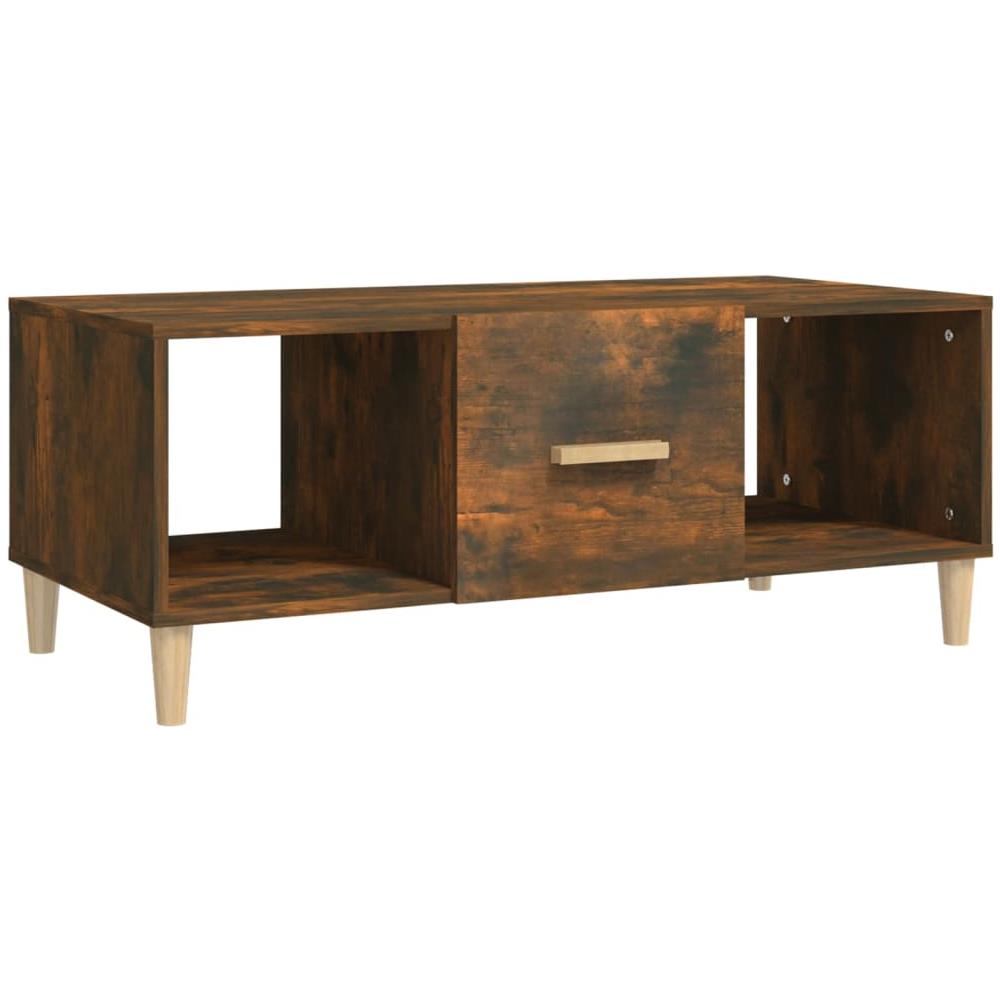 Tavolino Da Salotto Rovere Fumo 102x50x40 Cm Legno Multistrato - Foto 2