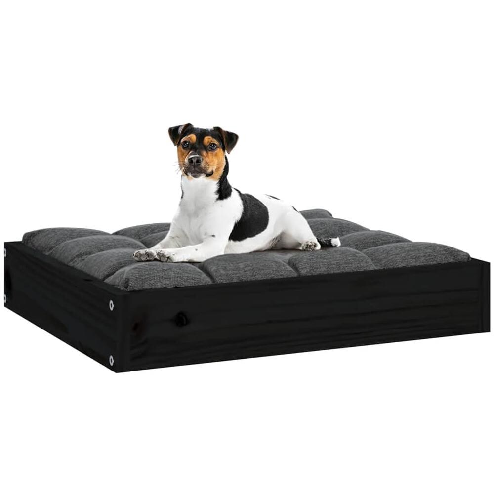 Cuccia Per Cani Nera 51,5x44x9 Cm In Legno Massello Di Pino - Foto 2