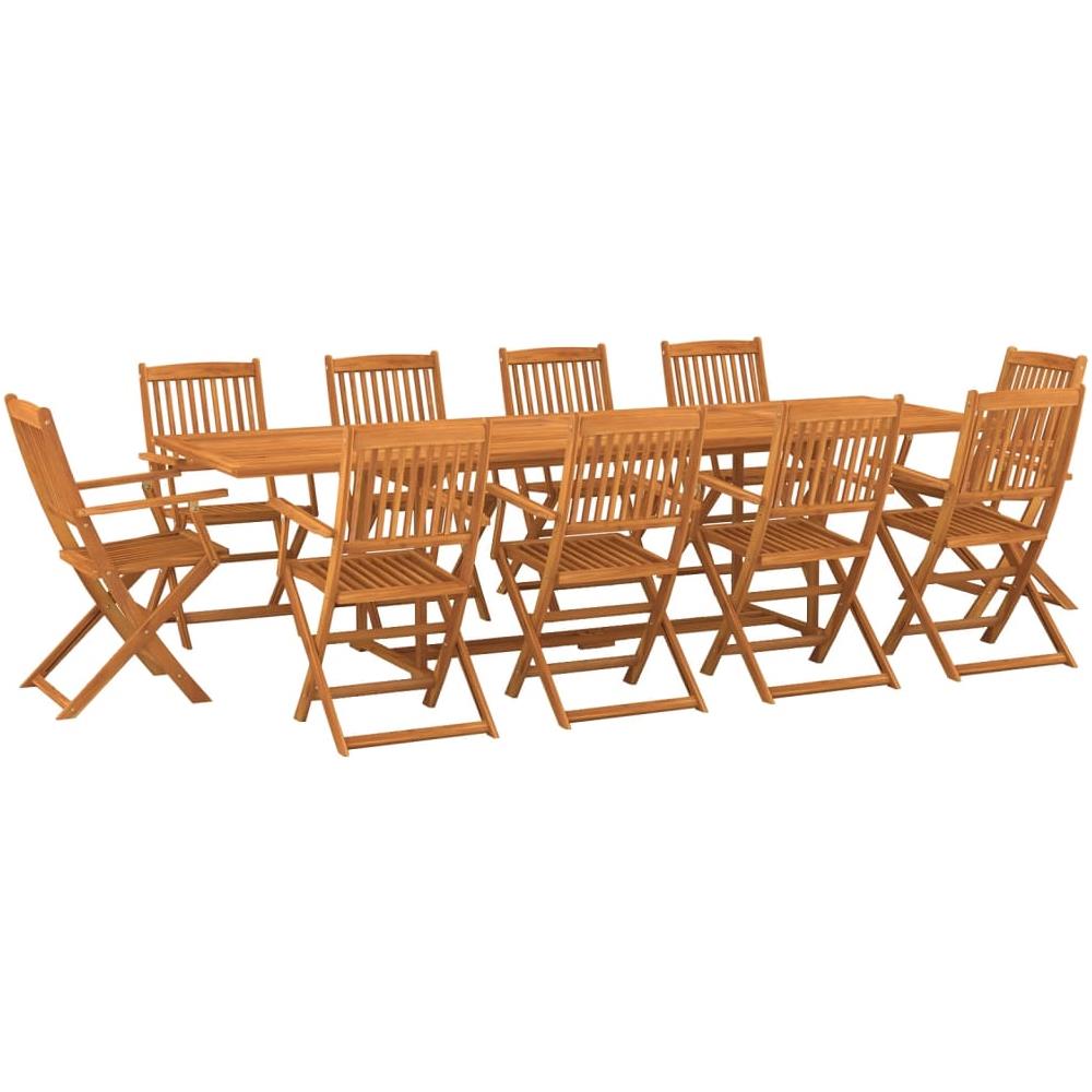 Set da Pranzo da Giardino 11 pz 280x90x75 cm Massello di Acacia - Foto 2