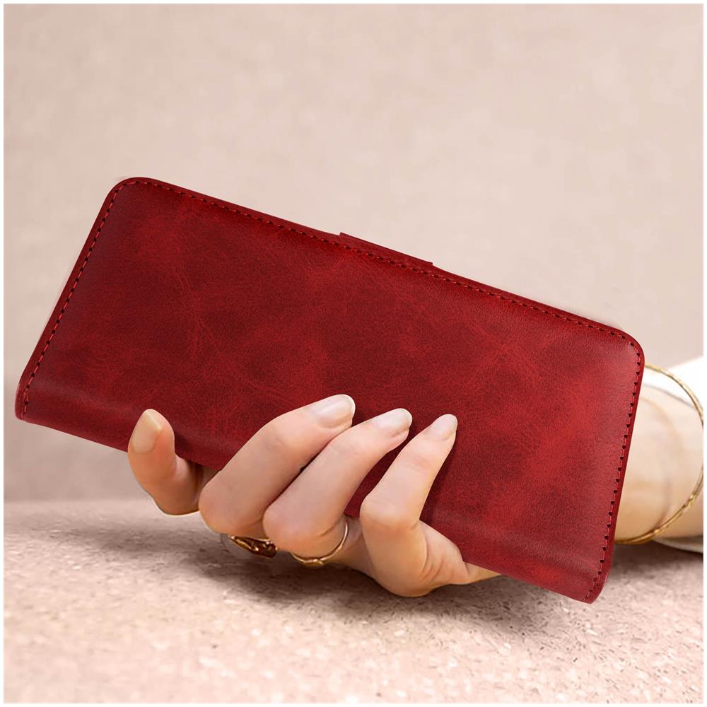 Custodia Per Samsung Galaxy S23 Portafoglio Funzione Supporto Prestifold Rossa - Foto 5
