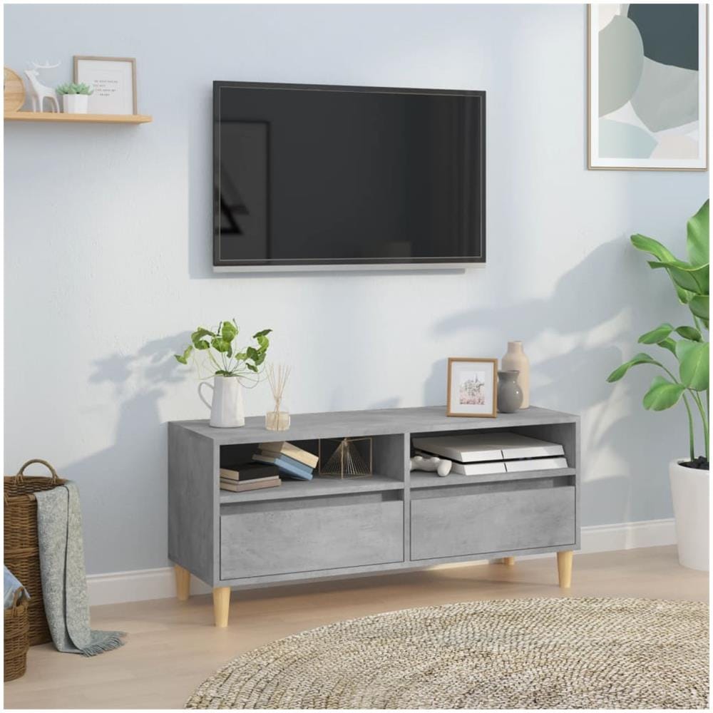 Mobile Per Tv Grigio Cemento 100x34,5x44,5 Cm Legno Multistrato - Foto 1