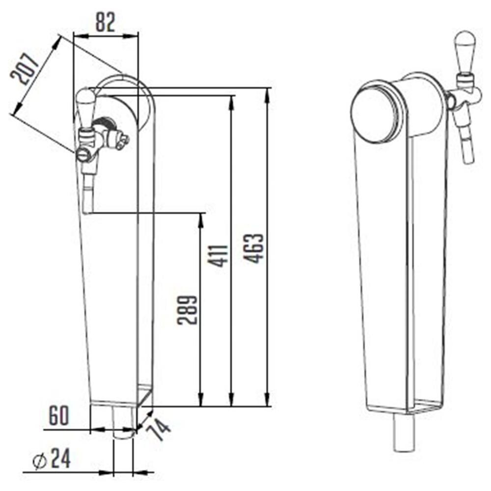 Colonna Birra Modello Rovere Nudo, 1 Linea - Foto 2