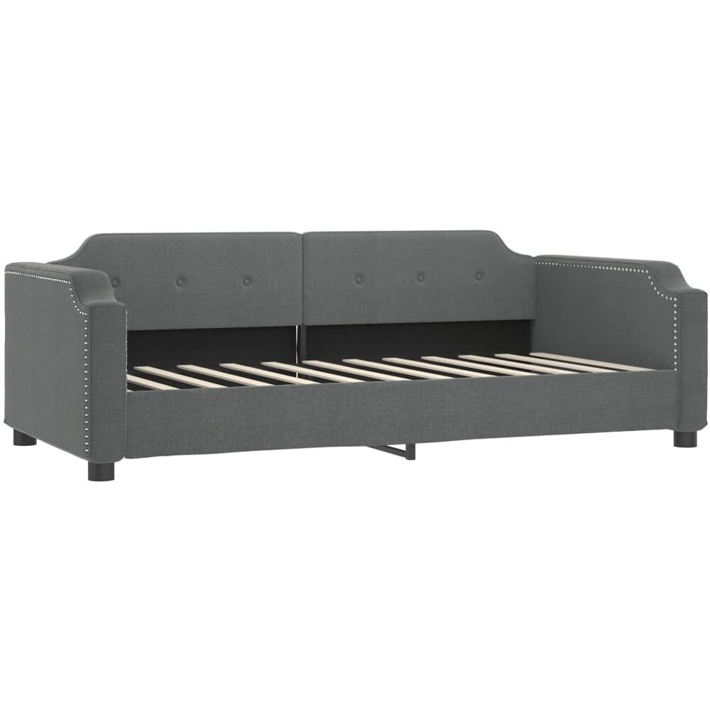 Letto Da Giorno Grigio Scuro 100x200 Cm In Tessuto - Foto 1