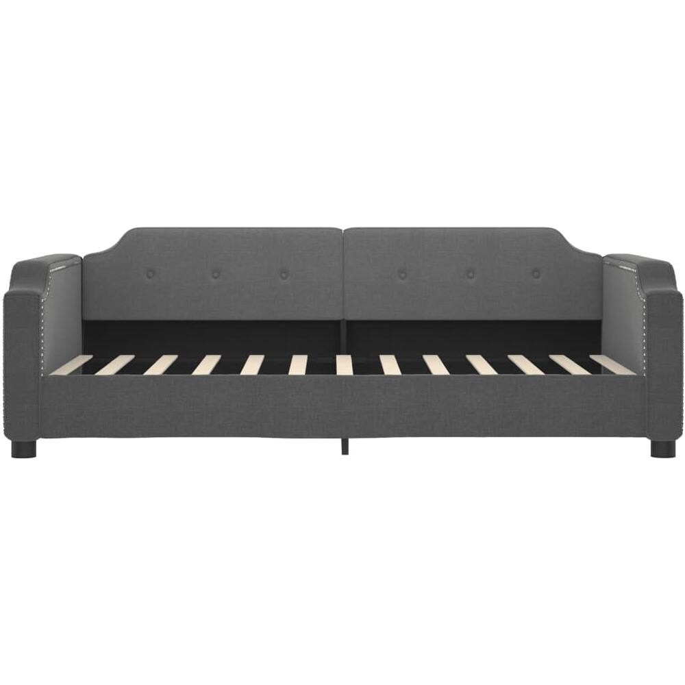 Letto Da Giorno Grigio Scuro 100x200 Cm In Tessuto - Foto 2