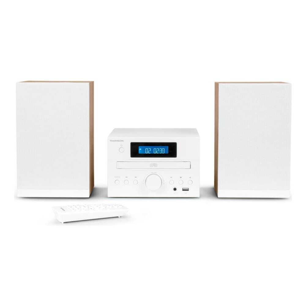 Microsistema Bianco e Legno 50W Lettore CD / Bluetooth /Radio FM / MP3 / USB - Foto 1