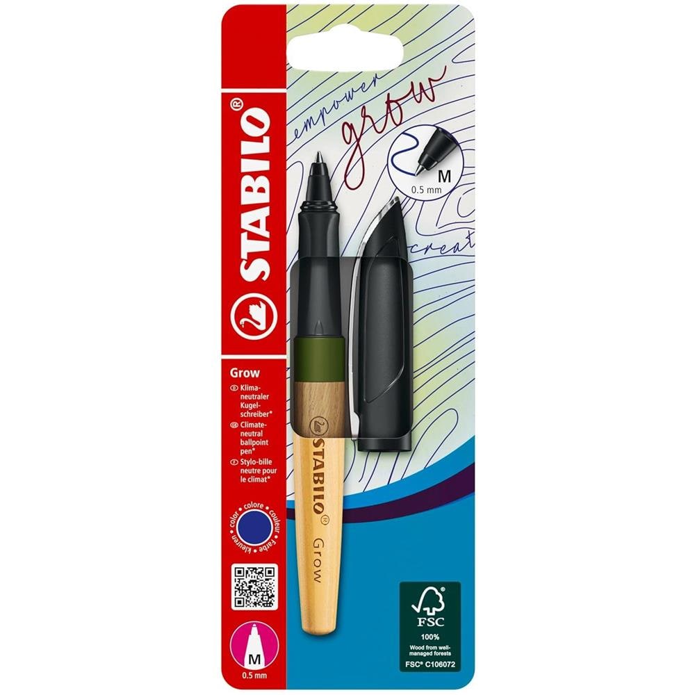 Grow - Penna a sfera Ecosostenibile - CO2 neutral - in Verde Muschio /Quercia - Cartuccia inclusa - Foto 1