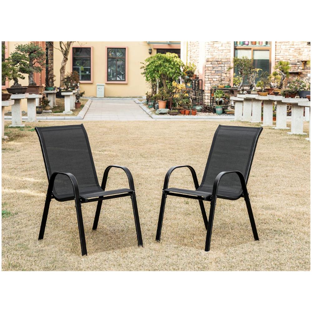 Set da tavolo da giardino VALORA ISLAND con 4 sedie SOFIA - Nero - Foto 10