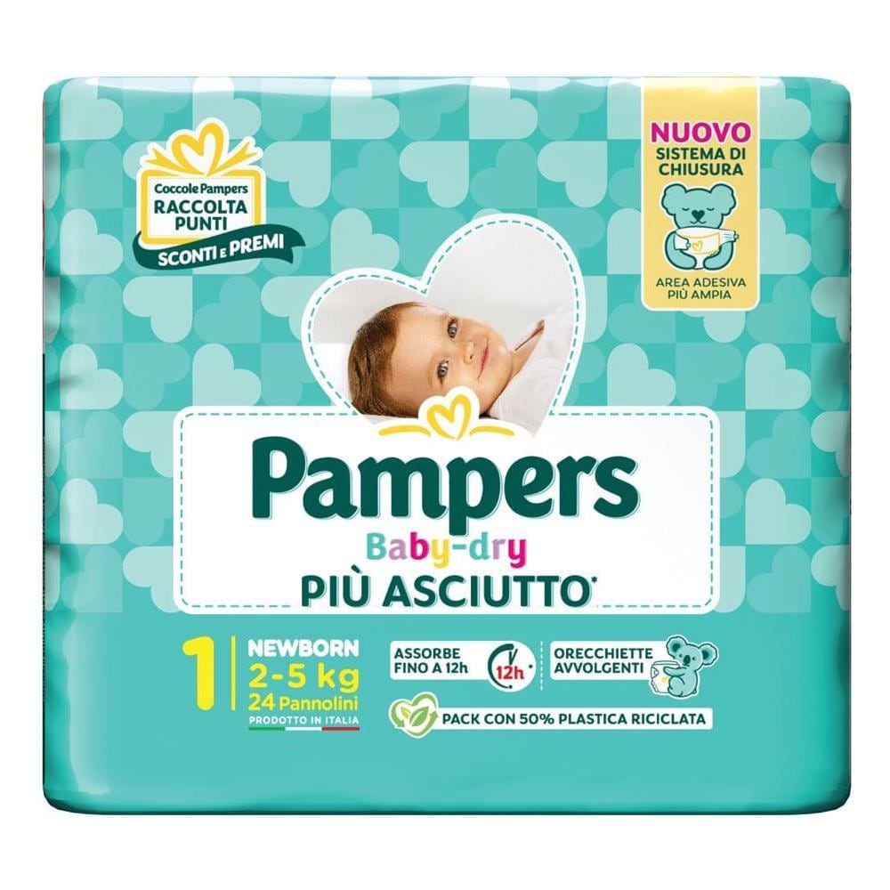Pampers Baby Dry Pannolino Newborn 24 Pezzi - Foto 1