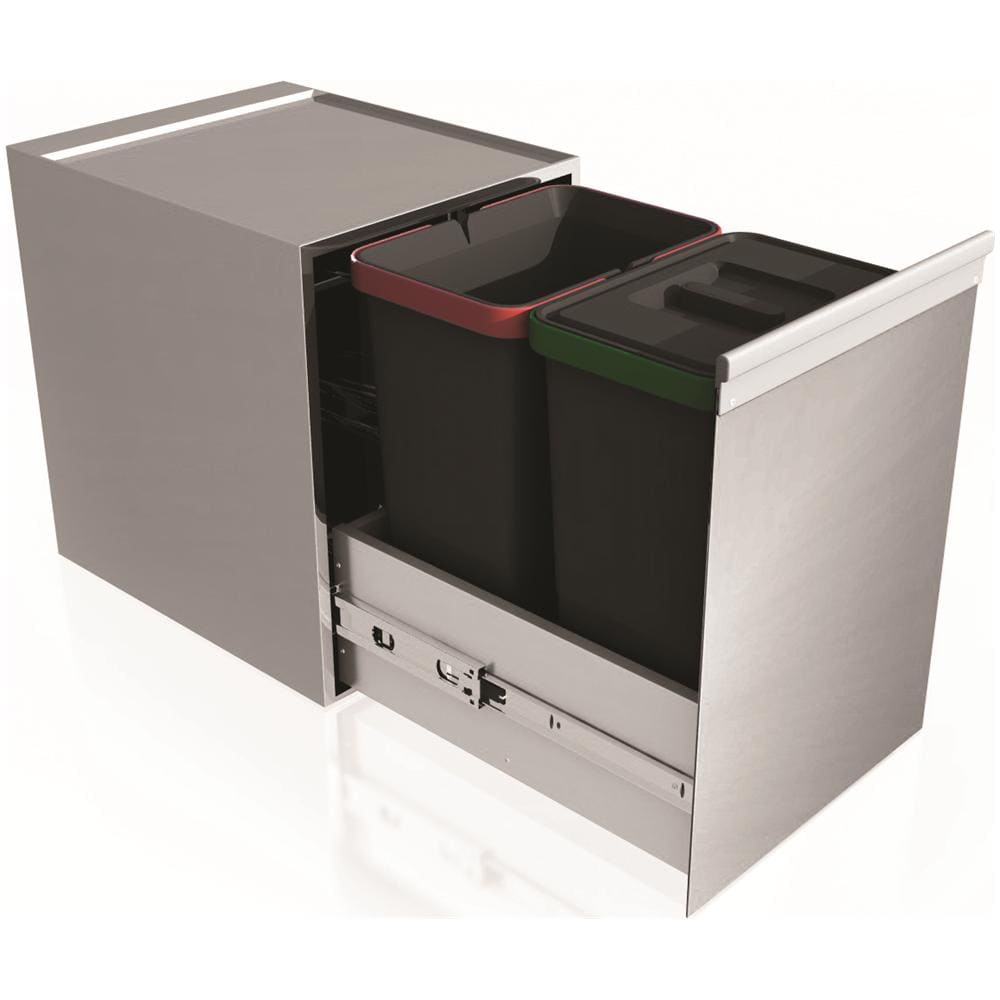 Pattumiera Estraibile 2 Secchi Acciaio Inox - Foto 1