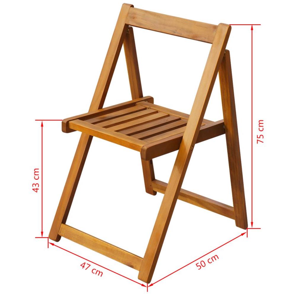 Sedie da Giardino Pieghevoli 2 pz in Legno Massello d'Acacia - Foto 5