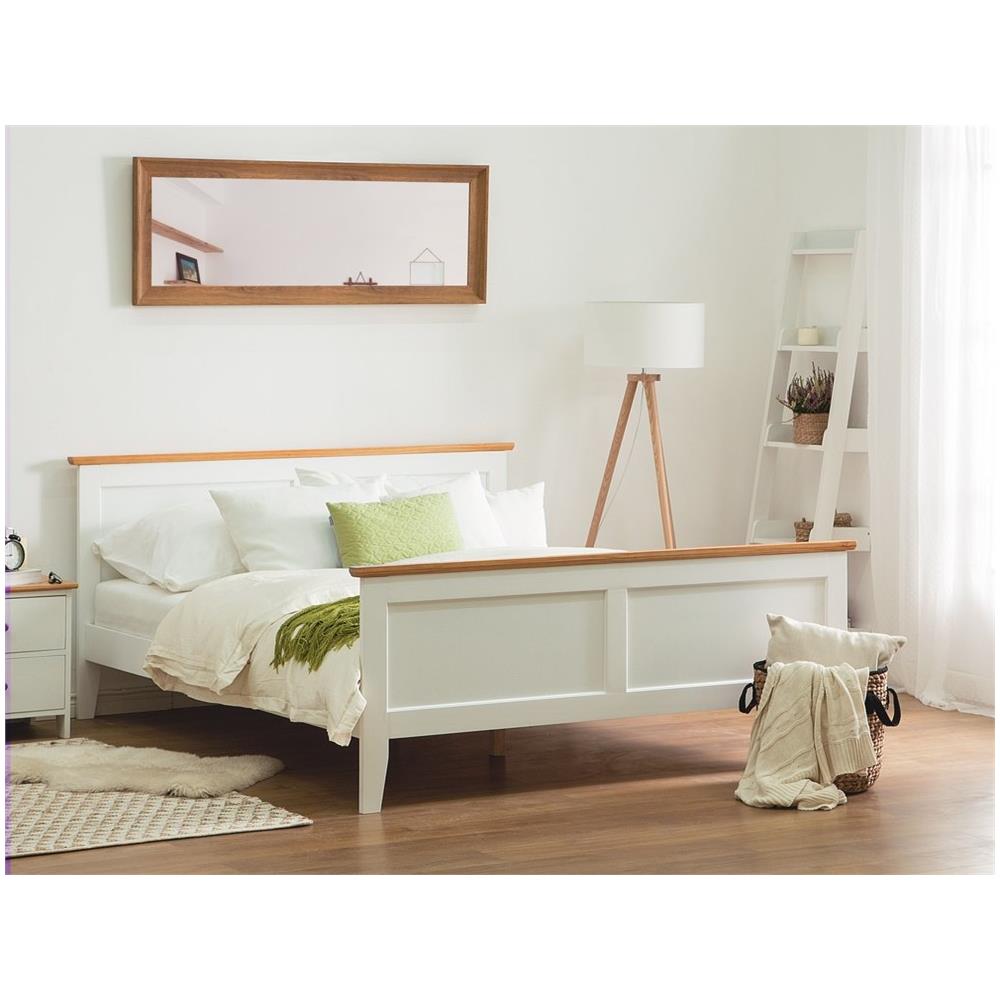 Letto Matrimoniale Moderno In Legno Bianco 160x200cm Olivet - Foto 2
