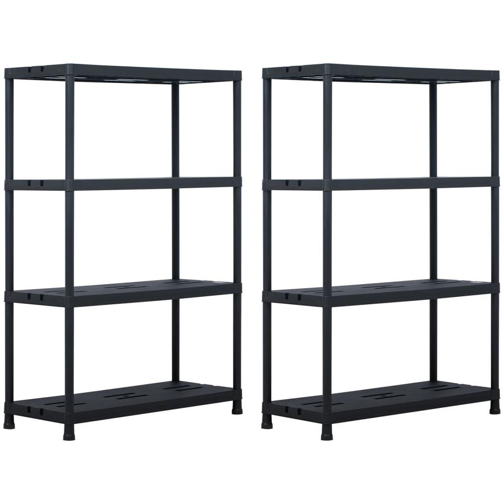 Scaffali 2 Pz Nero 220 Kg 90x40x138 Cm In Plastica - Foto 1
