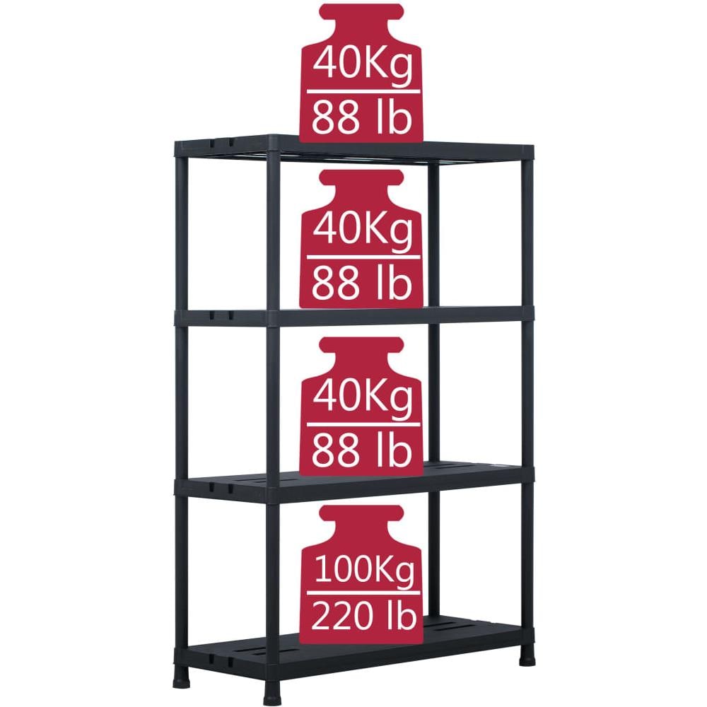 Scaffali 2 Pz Nero 220 Kg 90x40x138 Cm In Plastica - Foto 7