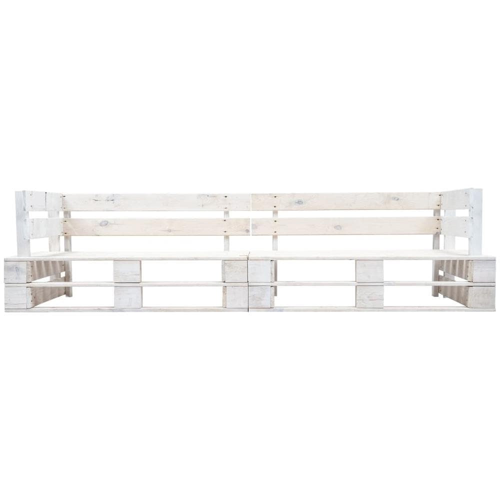Divano da Giardino a 2 Posti su Pallet Bianco in Legno - Foto 2