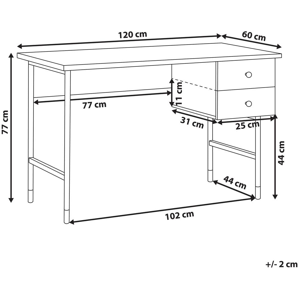 Scrivania Abilen Marrone Chiaro 120 Cm 60 Cm Con Contenitore - Foto 2