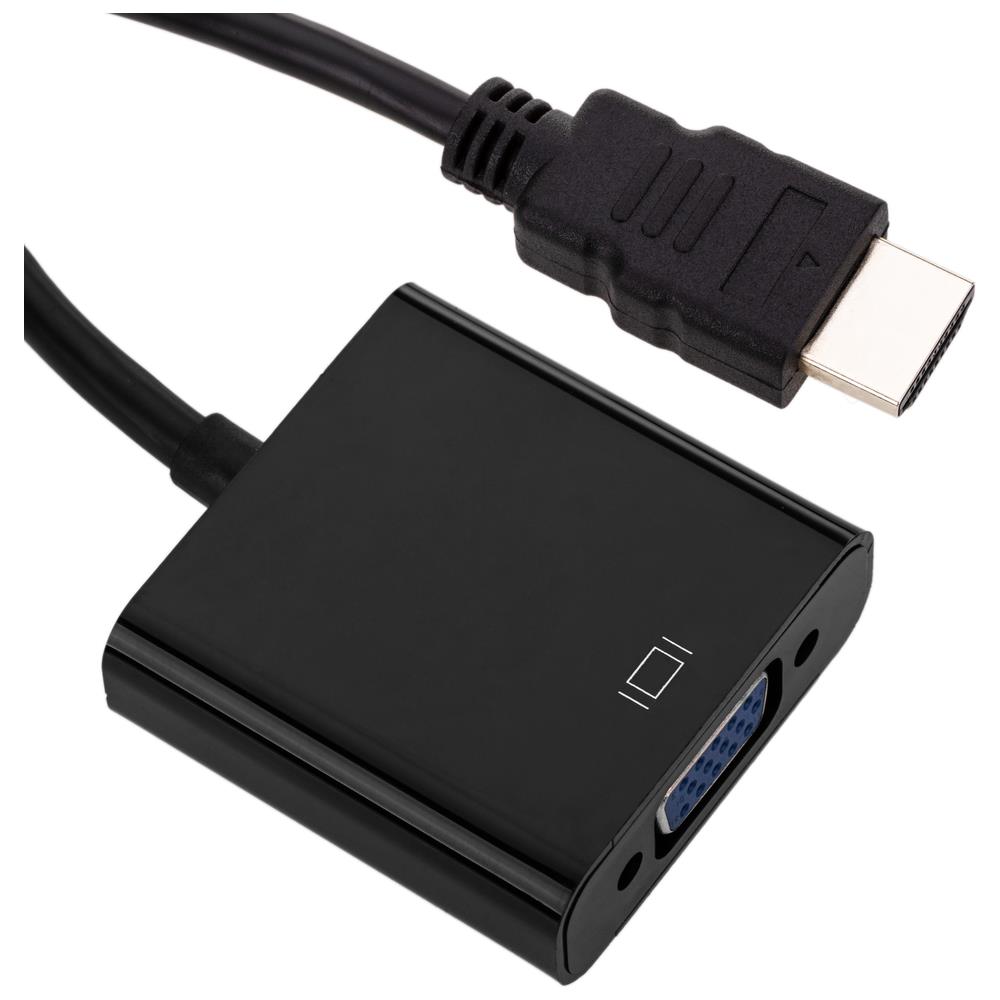 Cavo Convertitore HDMI a VGA con MicroUsb 30cm Nero Cavo Convertitore HDMI a VGA con MicroUsb 30cm Nero