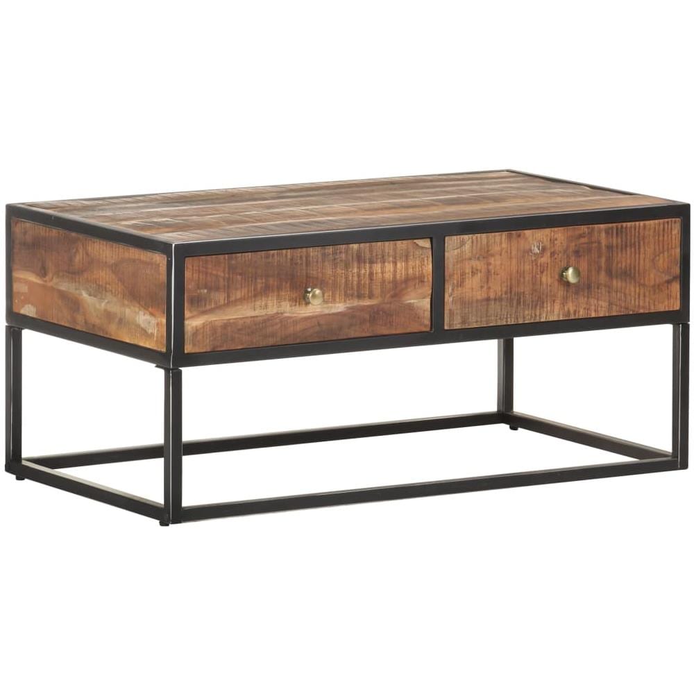 Tavolino Da Caff 90x50x40 Cm Legno Di Acacia Grezzo - Foto 1