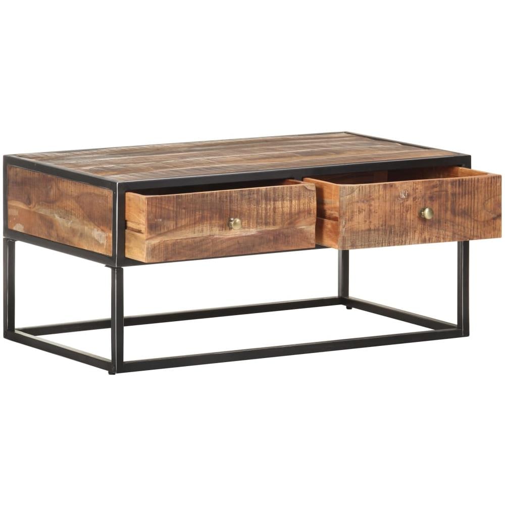 Tavolino Da Caff 90x50x40 Cm Legno Di Acacia Grezzo - Foto 2