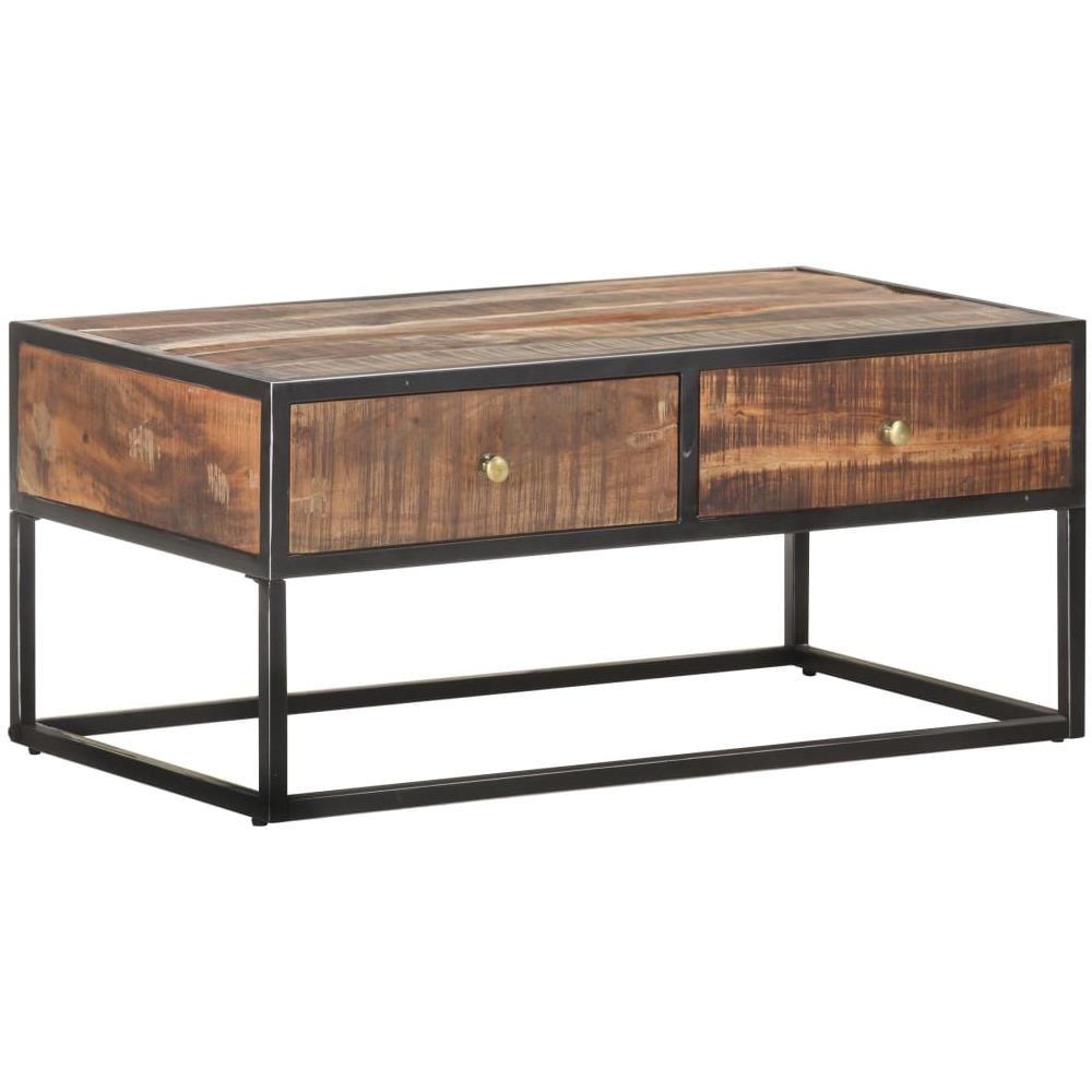 Tavolino Da Caff 90x50x40 Cm Legno Di Acacia Grezzo - Foto 8
