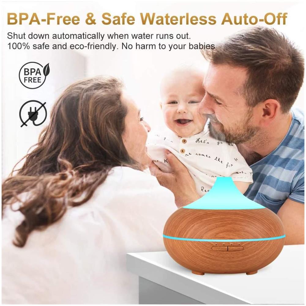 Umidificatore Ad Ultrasuoni Con Lampada Aromatica 500 Ml Marrone Chiaro - Foto 2
