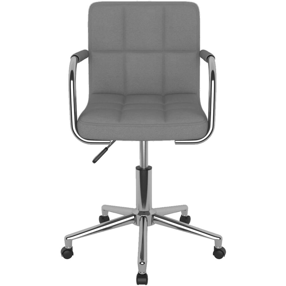 Sedia Da Pranzo Girevole Grigio Chiaro In Tessuto - Foto 3