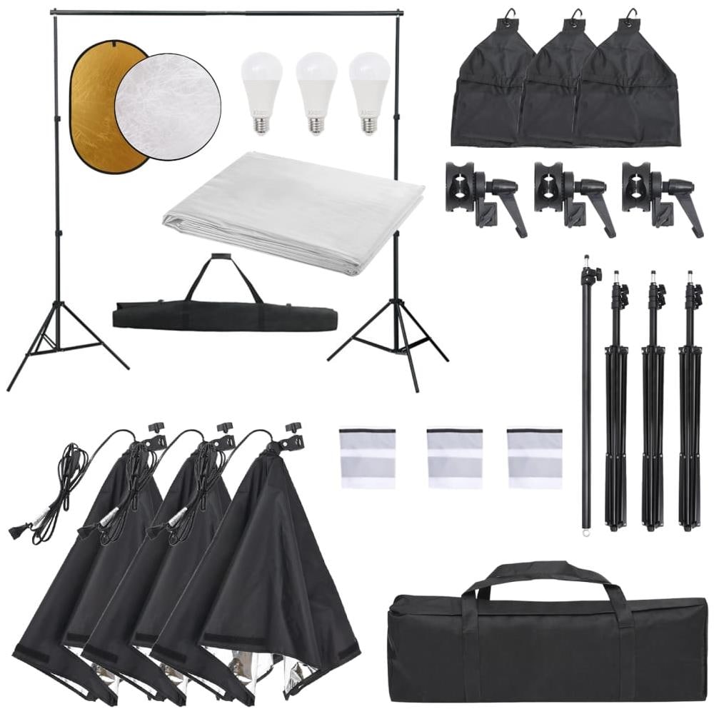 Kit Per Studio Fotografico Con Set Luci, Fondale E Riflettore - Foto 1