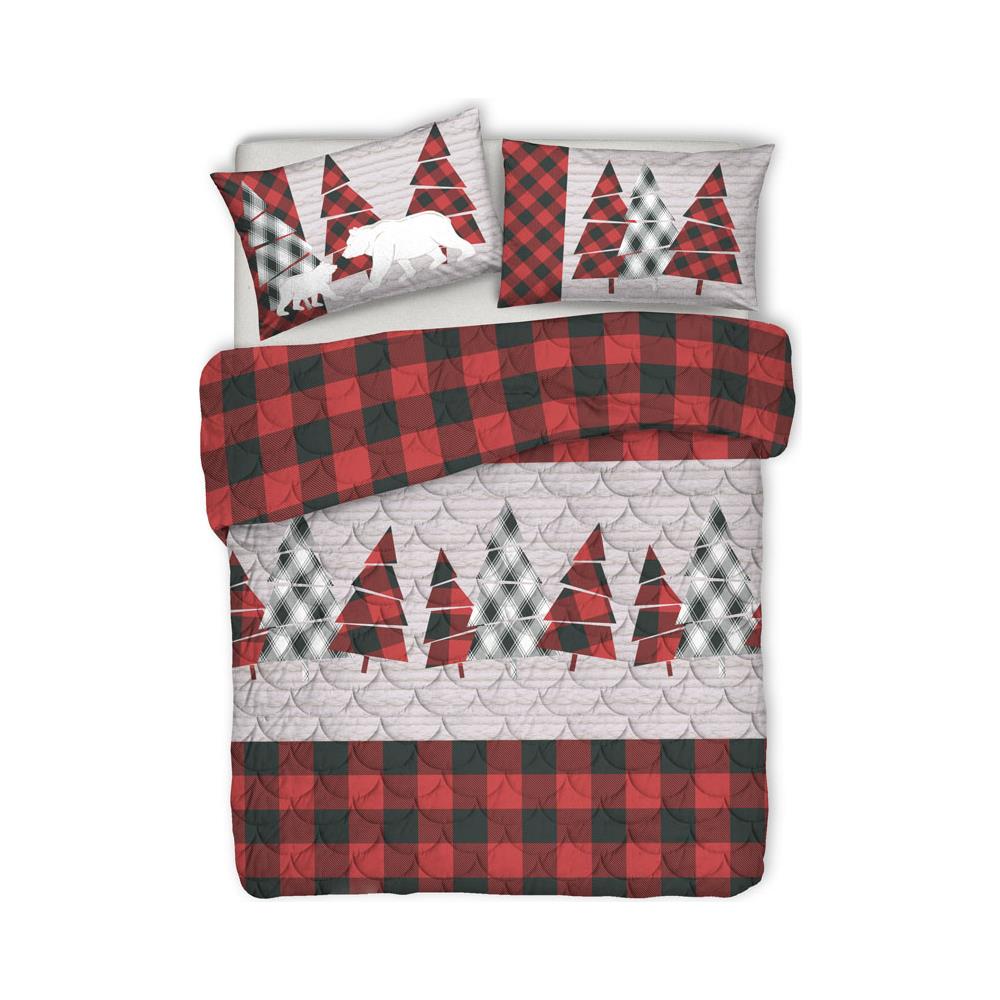 Trapunta Piumone Invernale Linea Pensieri Delicati Disegno Canada Singolo Rosso - Foto 1