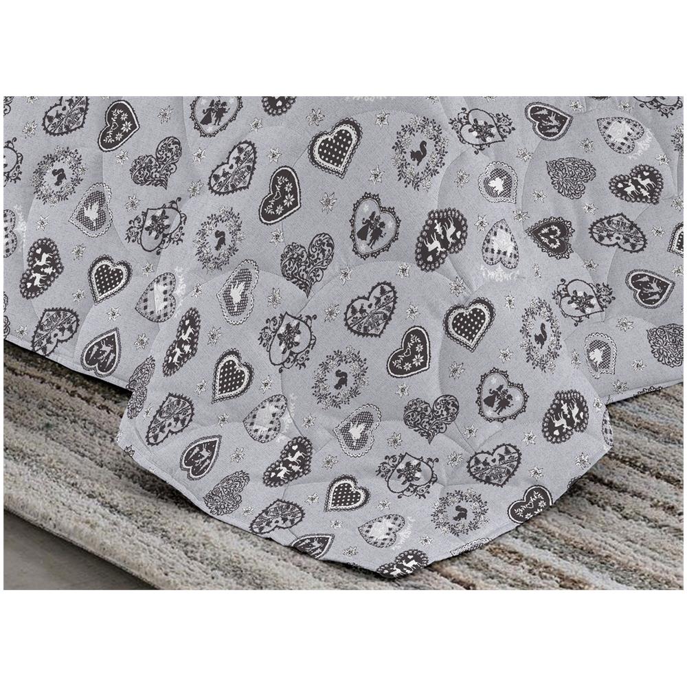 Trapunta Piumone Invernale Letto 1 Piazza Pensieri Delicati 7323 Multicuori Grigio - Foto 2