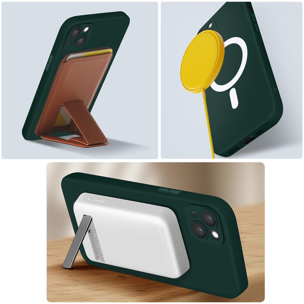 Cover Magsafe Per Iphone 14 Plus Soft-touch Bordi Rialzati Antishock Verde Scuro - Foto 5