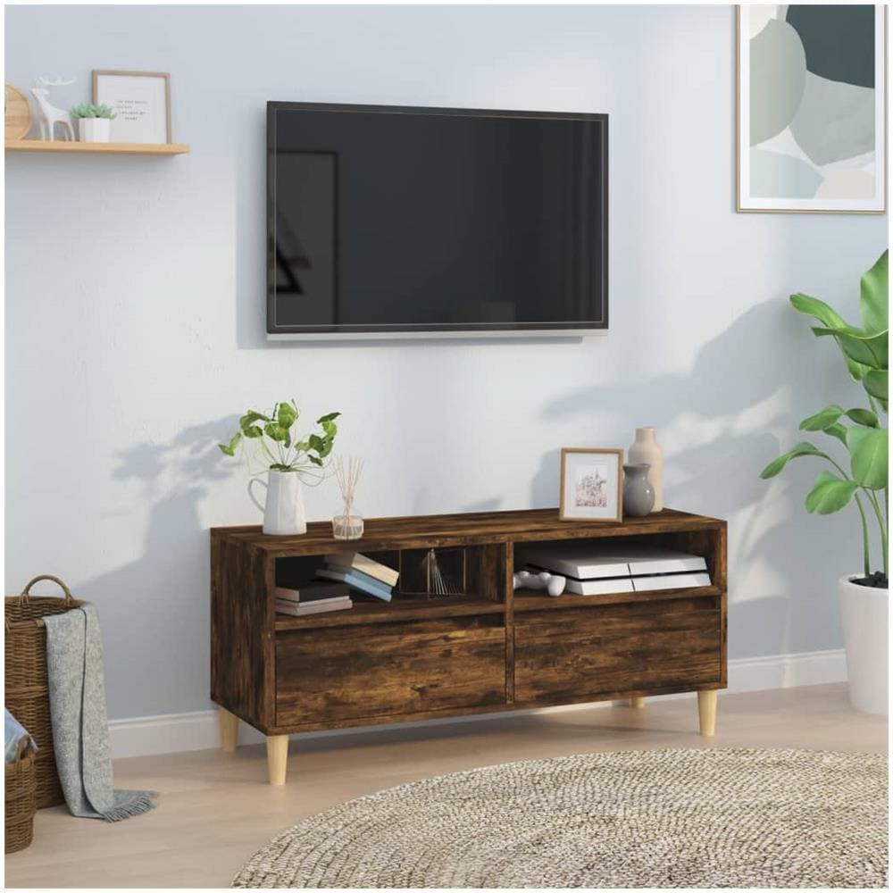 Mobile Tv Rovere Fumo 100x34,5x44,5 Cm In Legno Multistrato - Foto 1