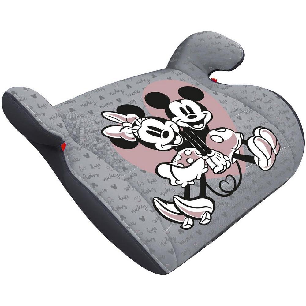 Disney Seggiolino Alzabimbo Auto Minnie E Mickey Mouse Per La Sicurezza Dei Bambini Con Altezza Da 125 A 150 Cm Con Grafiche Dei Simpatici Topolino E Topolina Su Fondo Grigio - Foto 1
