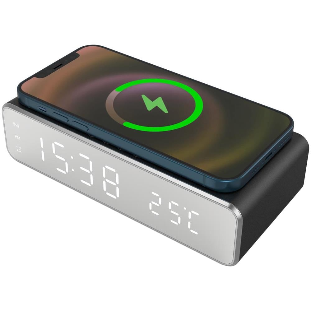 Sveglia con Ricarica Wireless Smartphone 15W Nera - Foto 1