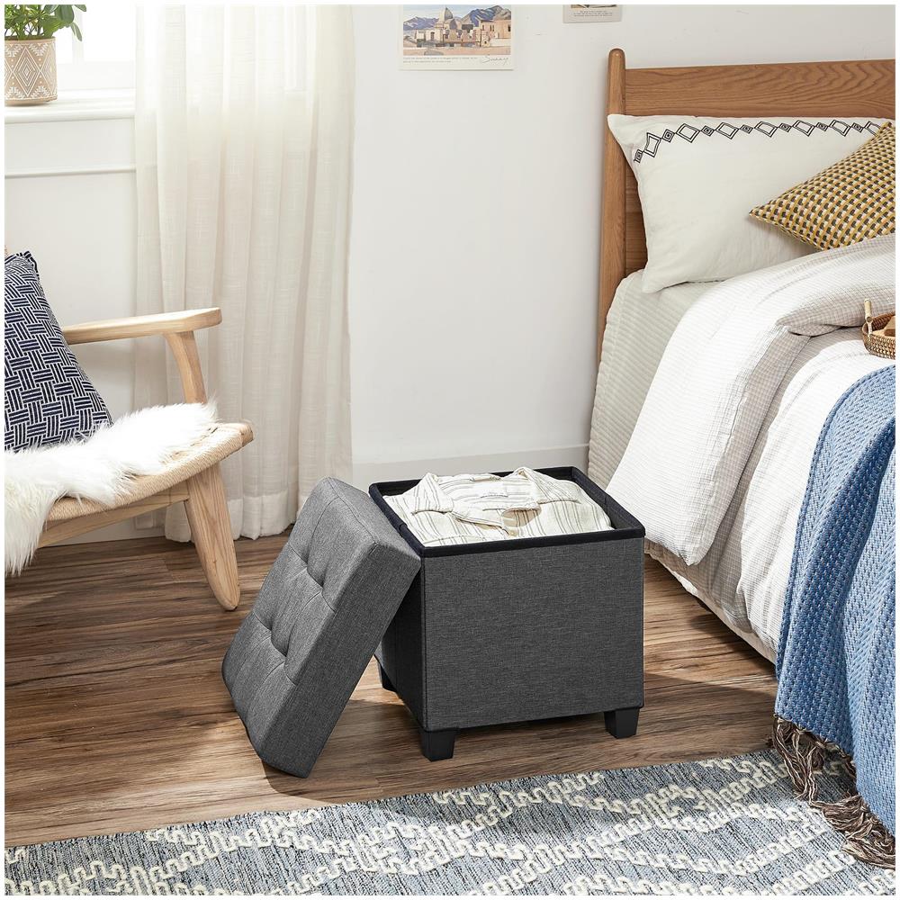 PUFA Pouf portaoggetti in MDF grigio chiaro per camera da letto LSF014G01V1 - Foto 2