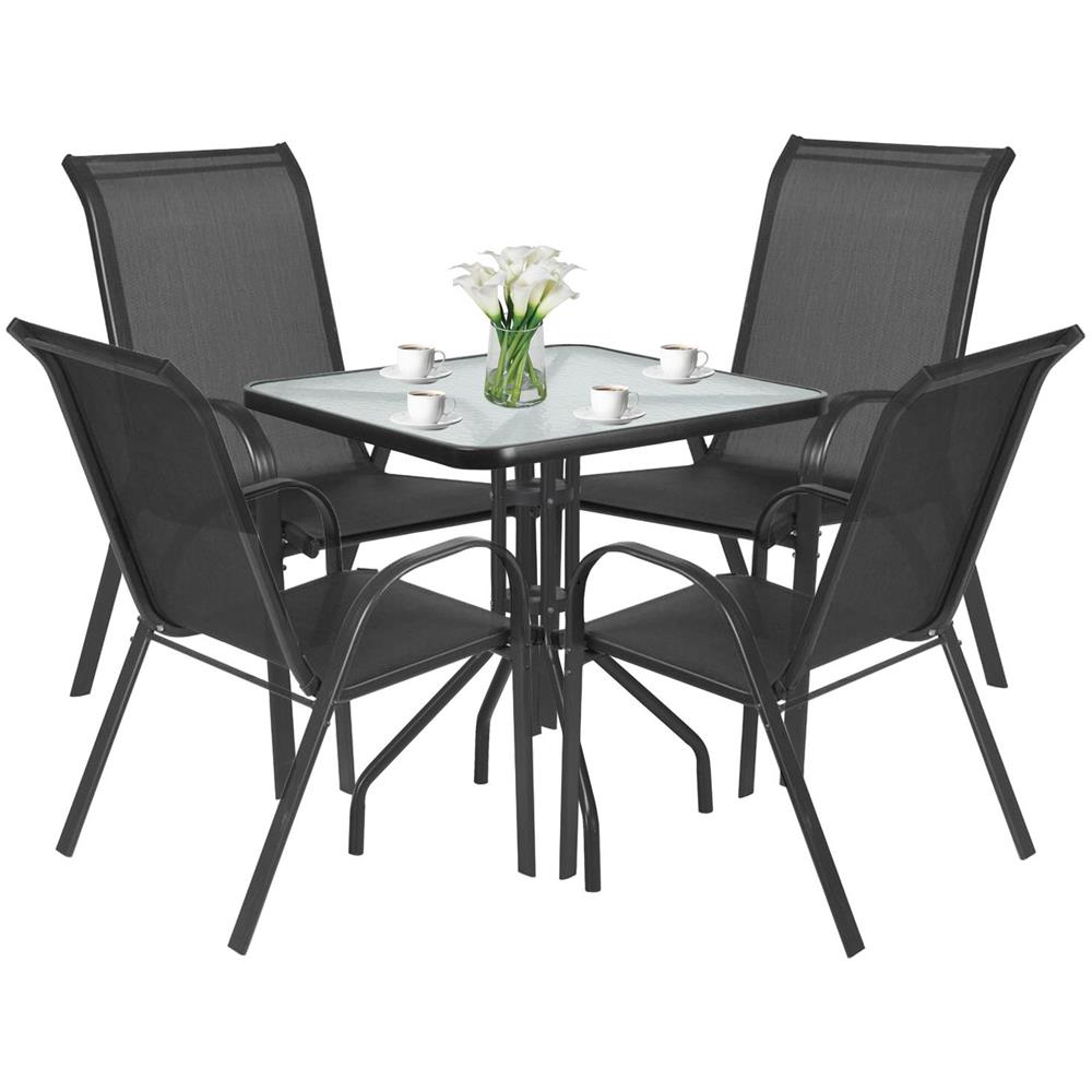 Set da giardino VALORA ISLAND con 4 sedie SOFIA - Grigio x4 - Foto 1