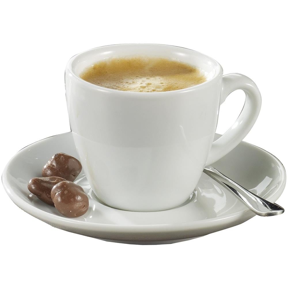 Bistro - Set Da 6 Tazze Da Espresso 0,10 L, Con Piattini Forma Bistro - Bianco Manico A Forma Rotonda, Altezza 5,8 Cm, Diametro 11,5 Cm - Foto 1