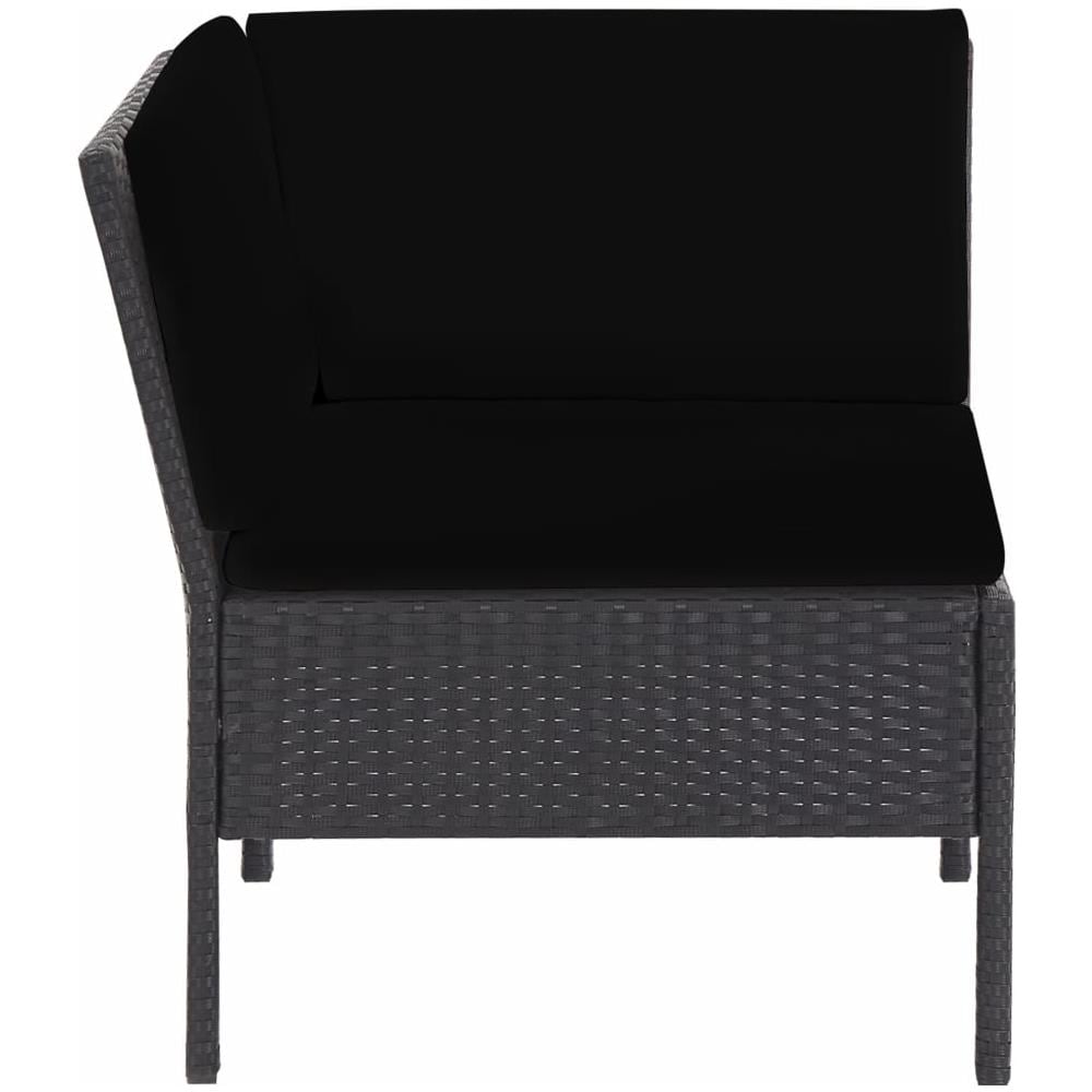 Set Divani Da Giardino 6 Pz Con Cuscini In Polyrattan Nero - Foto 14