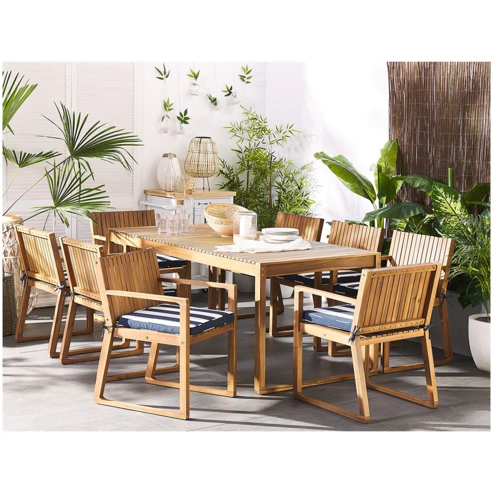 Set Di 8 Cuscini Blu Navy A Righe Per Sedia Sassari - Foto 2