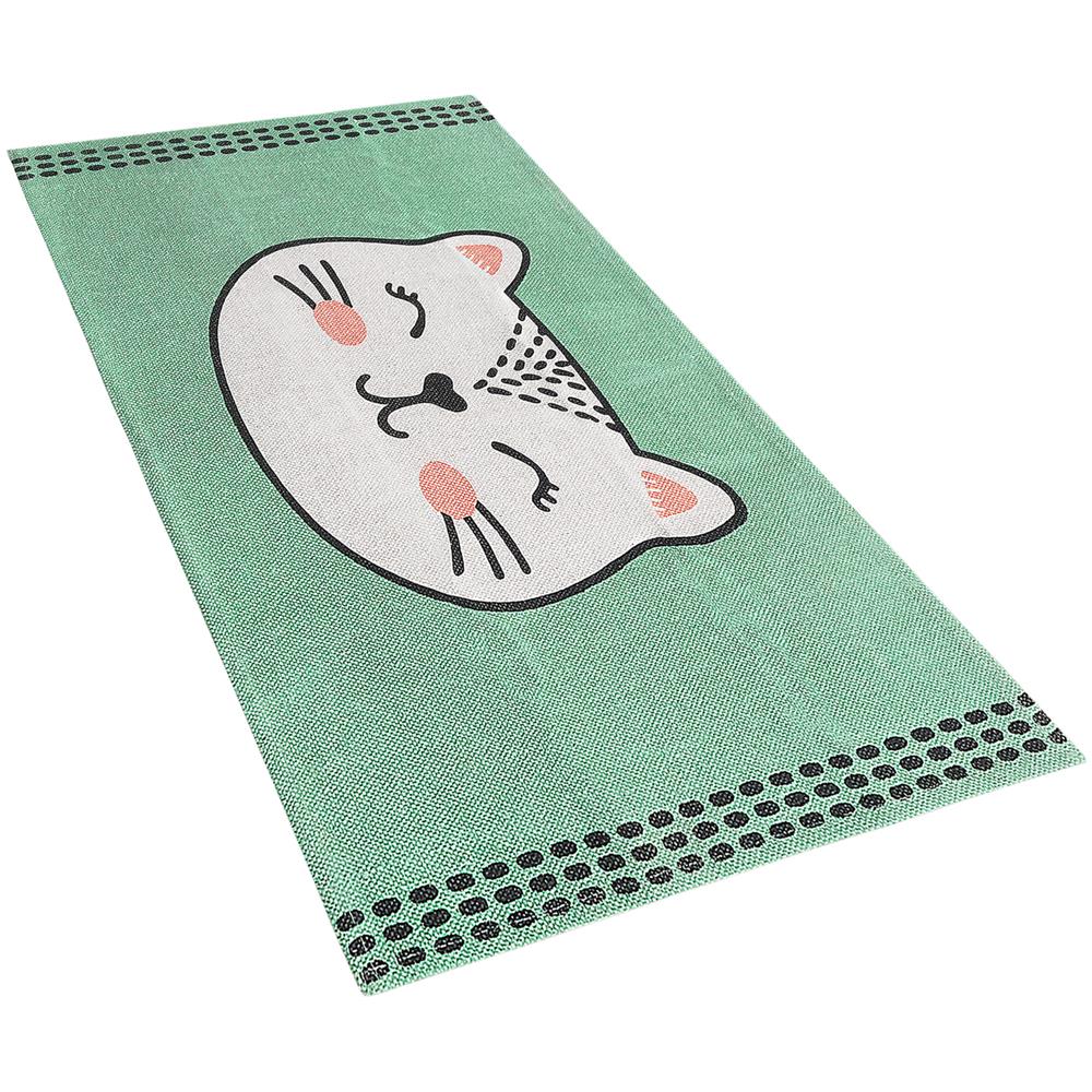 Tappeto Per Bambini Stampa Di Gatto 60 X 90 Cm Verde Howrah - Foto 1