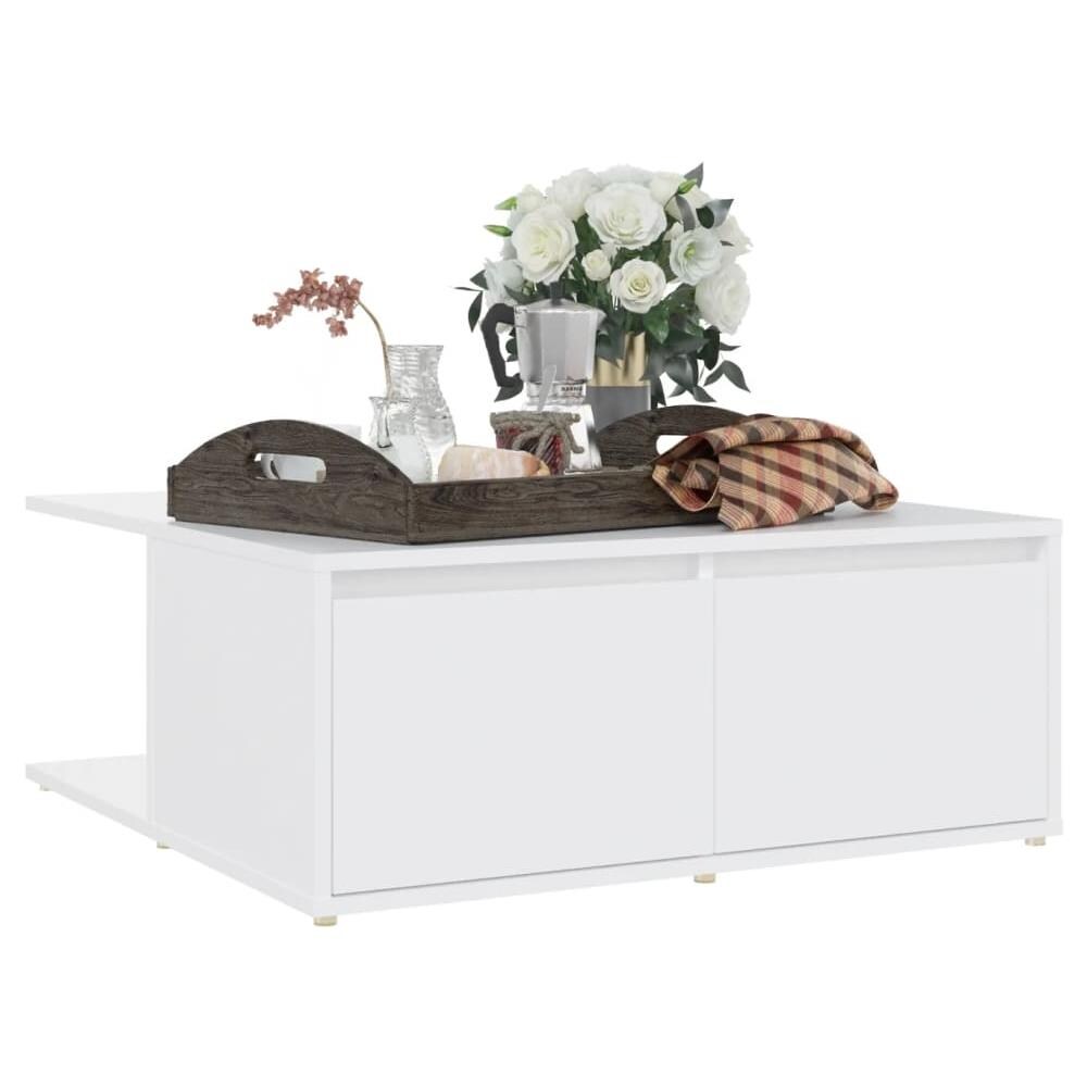 Tavolino da Salotto Bianco 80x80x31 cm in Legno Multistrato - Foto 3