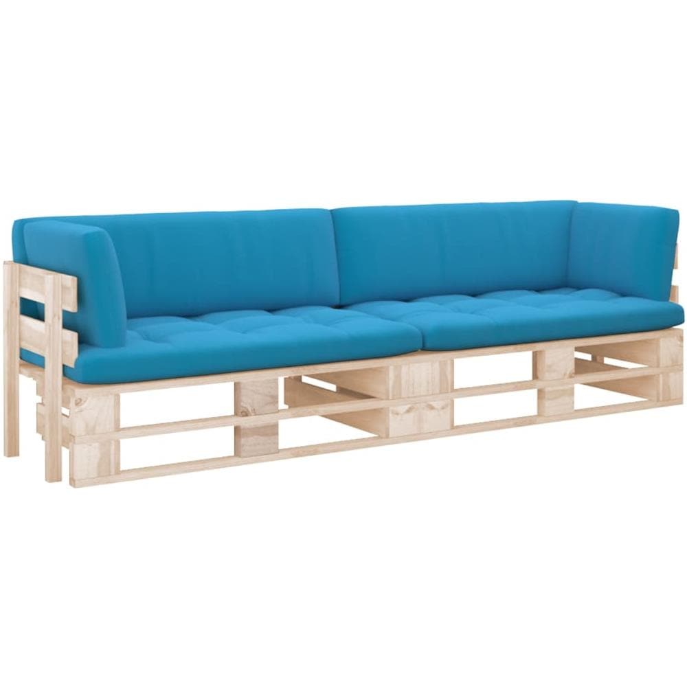 Divano a 2 Posti su Pallet con Cuscini Legno di Pino Impregnato - Foto 1