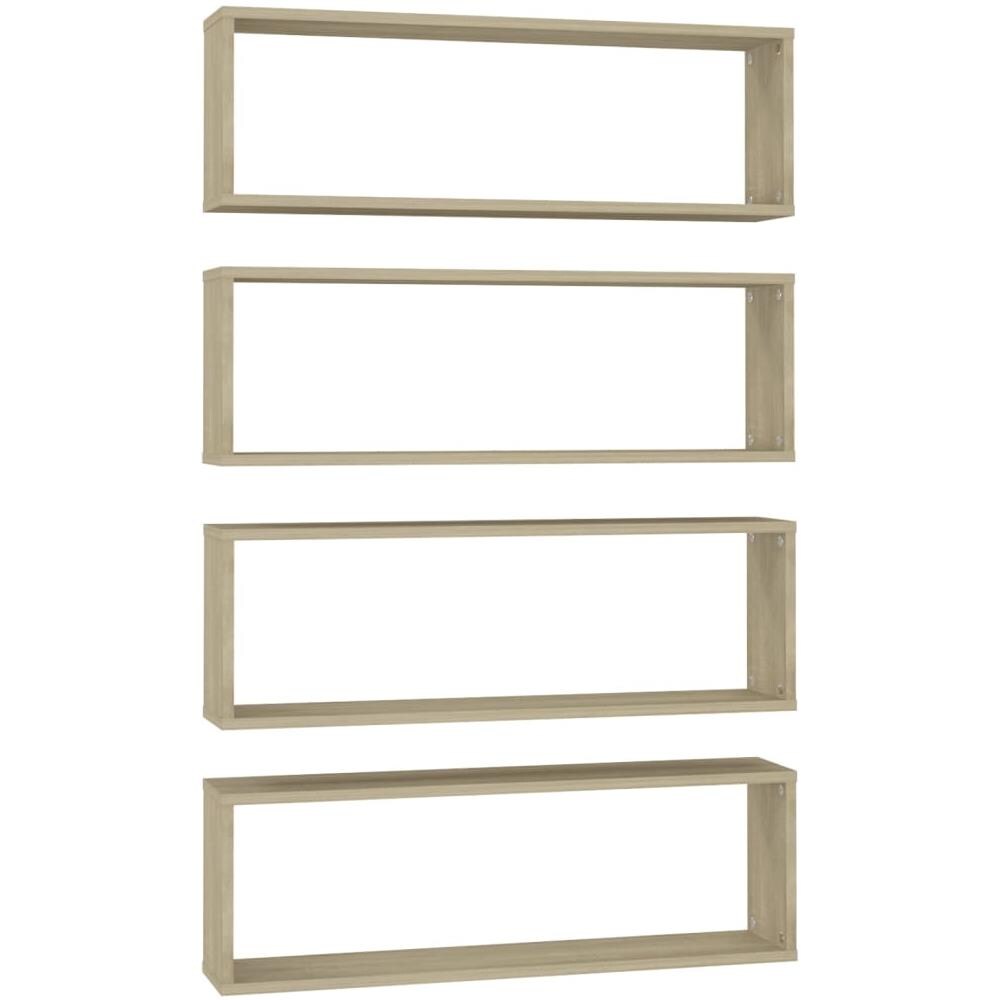 Mensole Parete Cubo 4pz Rovere Sonoma 80x15x26,5cm Multistrato - Foto 2