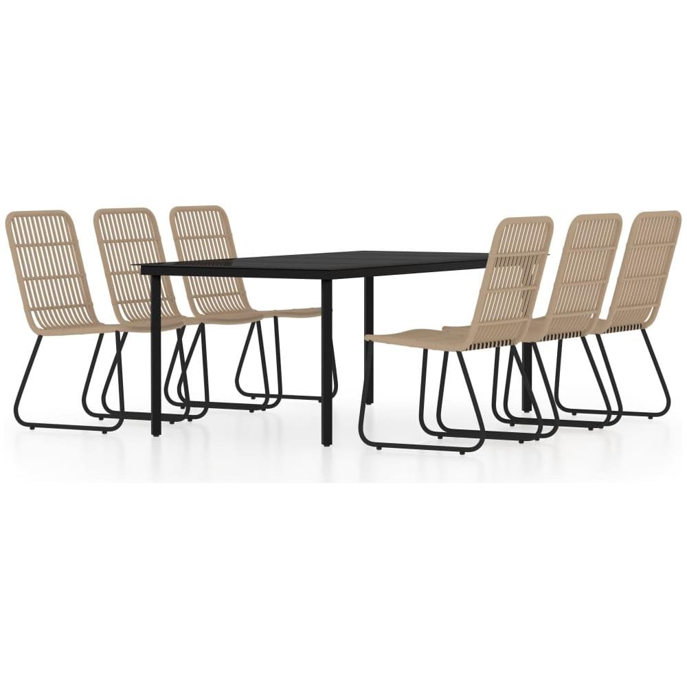 Set Da Pranzo Per Giardino 7 Pz Con Cuscini Rovere - Foto 1