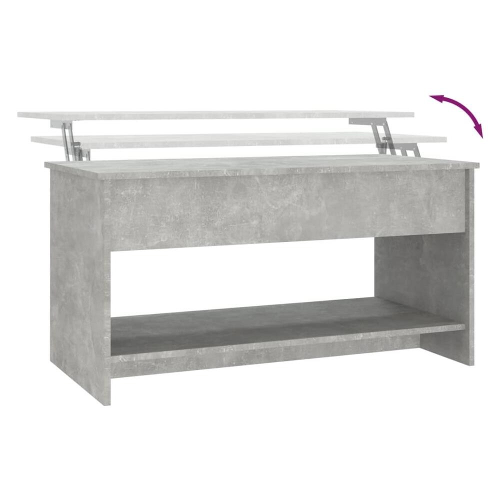 Tavolino Salotto Grigio Cemento 102x50x52,5cm Legno Multistrato - Foto 7