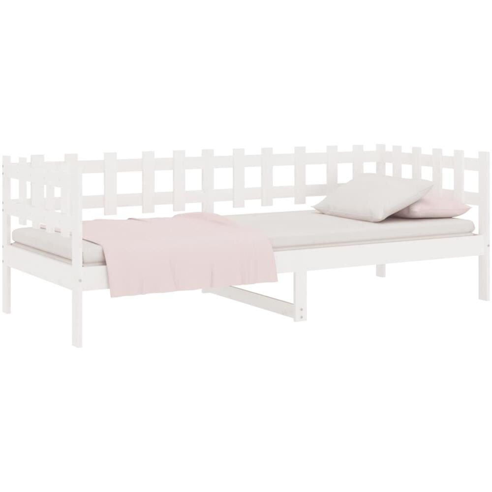 Dormeuse Bianca 90x190 Cm In Legno Massello Di Pino - Foto 3