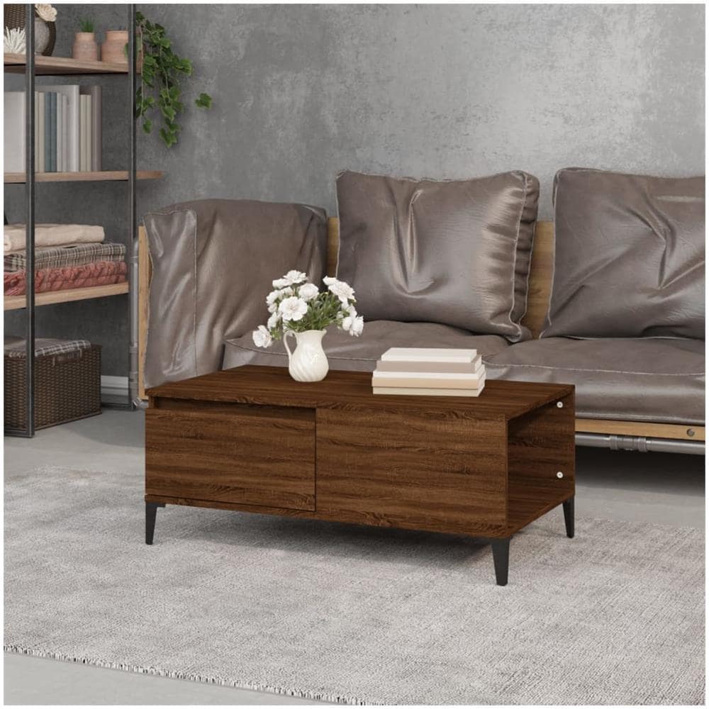 Tavolino Da Salotto Rovere Marrone 90x50x36,5 Cm In Multistrato - Foto 5